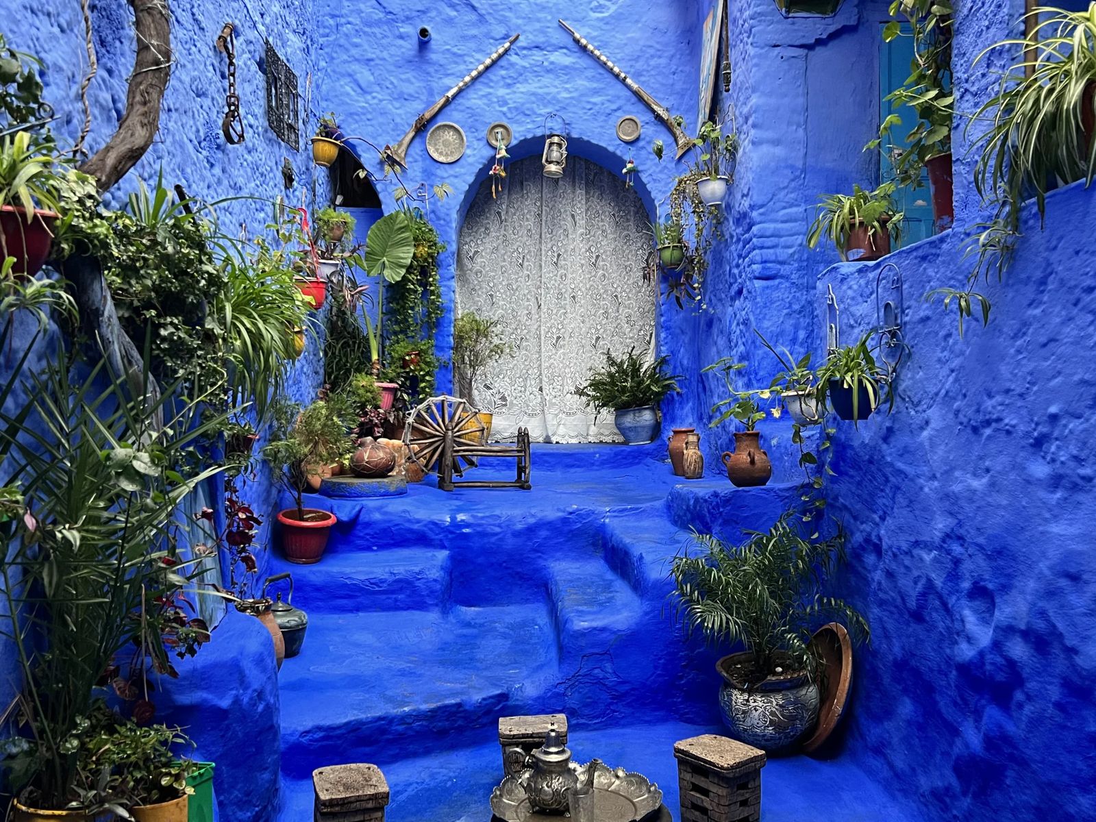 Callejón azul en la medina de Chefchaouen